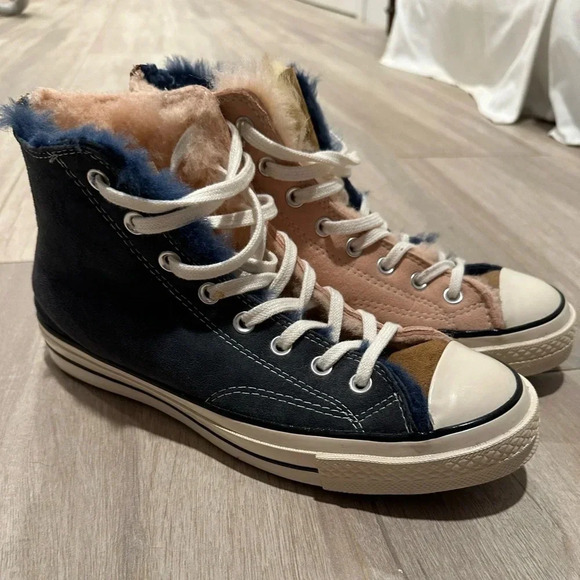 Converse Chuck 70 Blue and Pink Fur - Picture 1 of 6